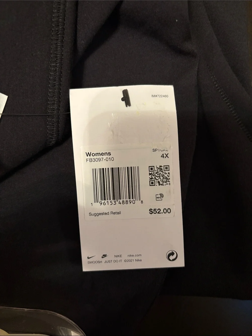 Nike Women Black Leggings with White Swoosh - Picture 4 of 5